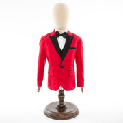 Kids' Red And Black 3-Piece Tuxedo