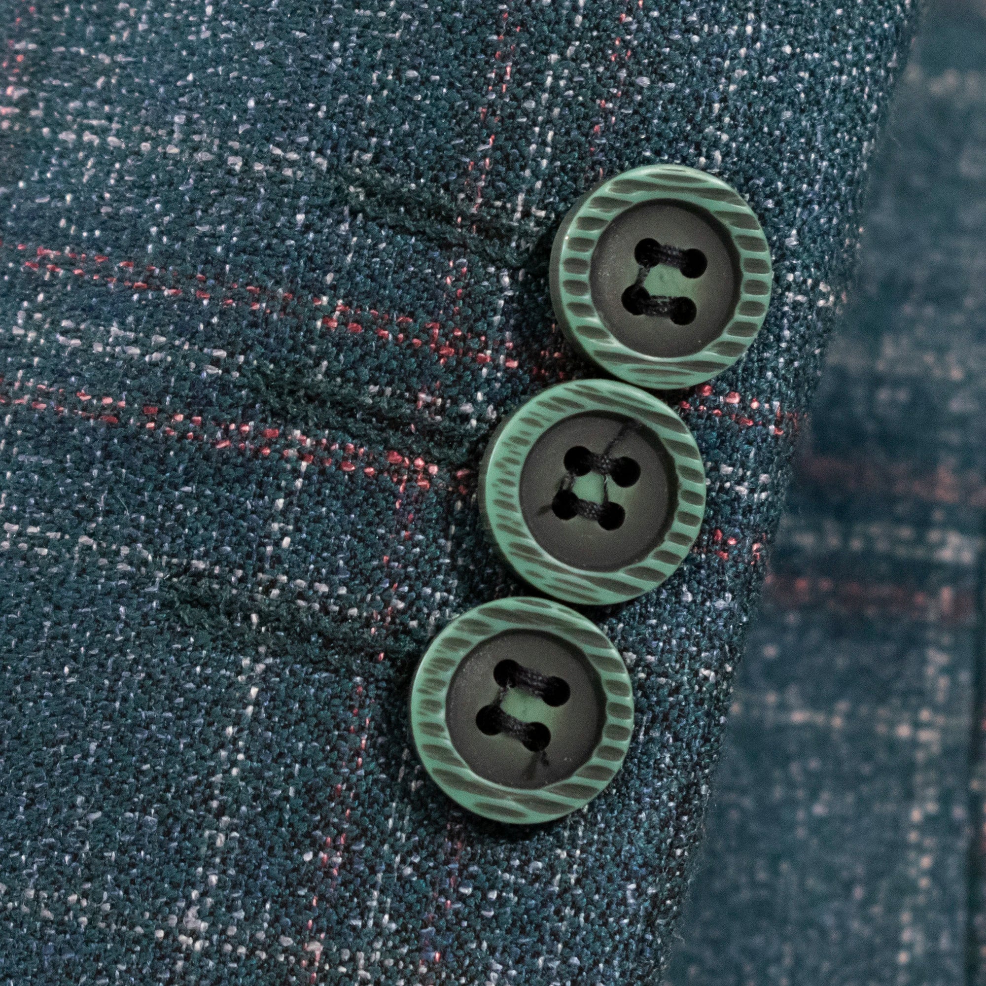 Kid's Teal Green Plaid 3-Piece Suit