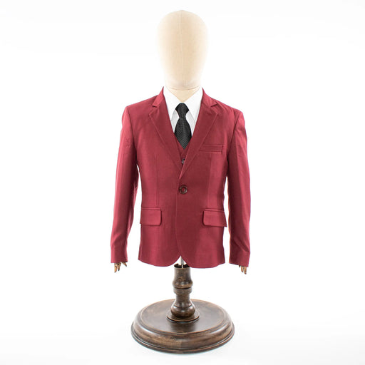 Kids' Burgundy 3-Piece Suit