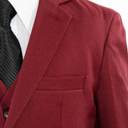Kids' Burgundy 3-Piece Suit