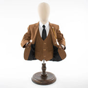Kids' Brown Twill 3-Piece Suit 