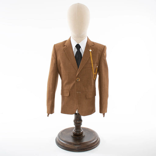 Kids' Brown Twill 3-Piece Suit 