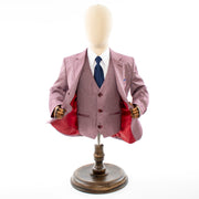 Kids' Burgundy Twill 3-Piece Suit