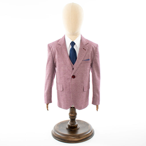 Kids' Burgundy Twill 3-Piece Suit