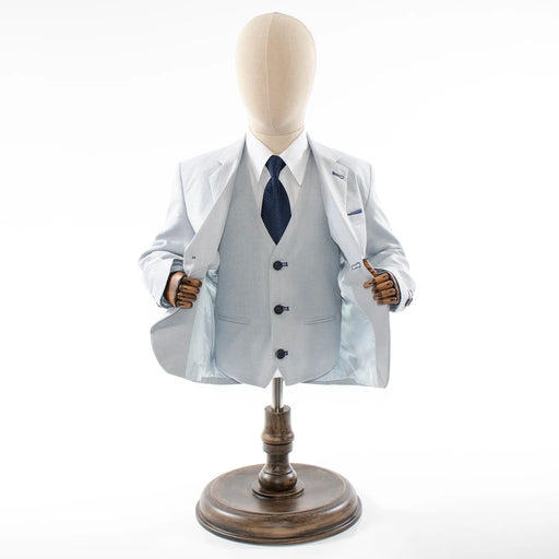 Kids' Gray Twill 3-Piece Suit