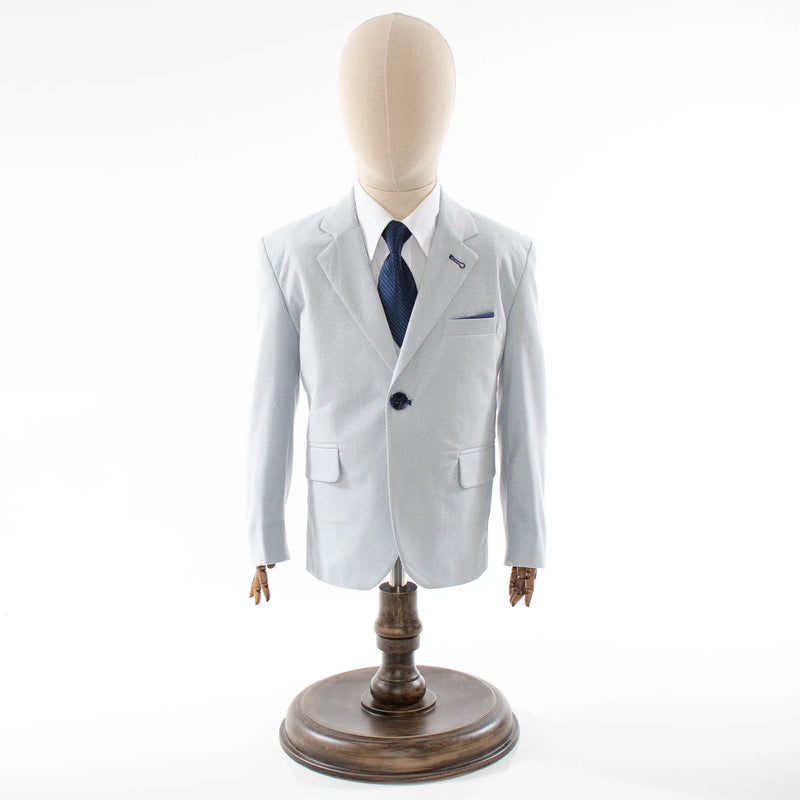 Kids' Gray Twill 3-Piece Suit