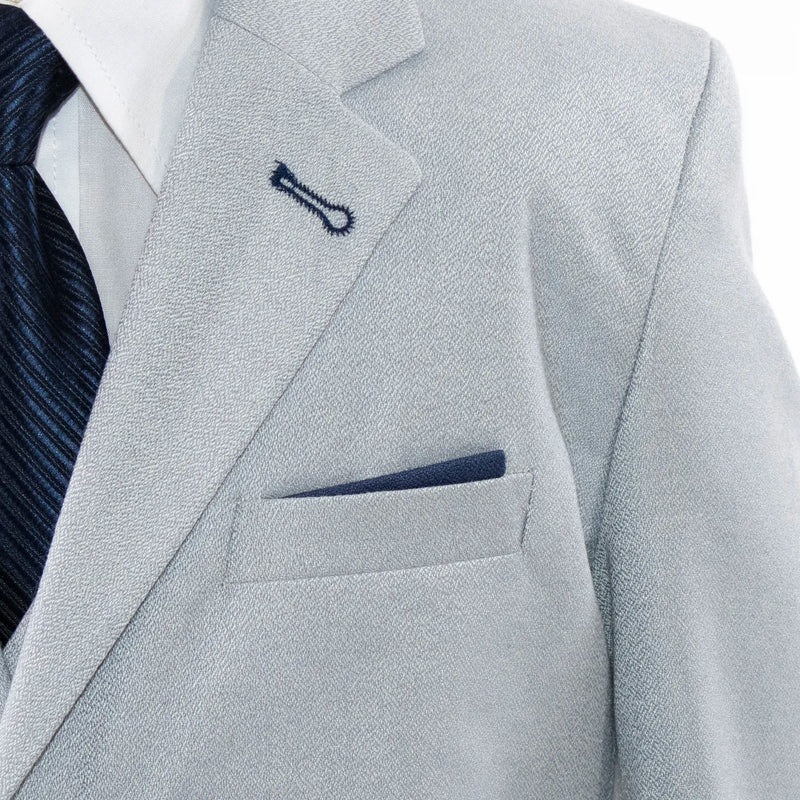 Kids' Gray Twill 3-Piece Suit