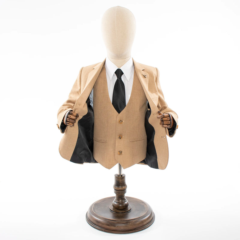 Kids' Khaki Twill 3-Piece Suit 