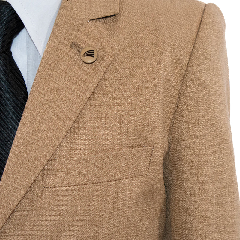 Kids' Khaki Twill 3-Piece Suit 