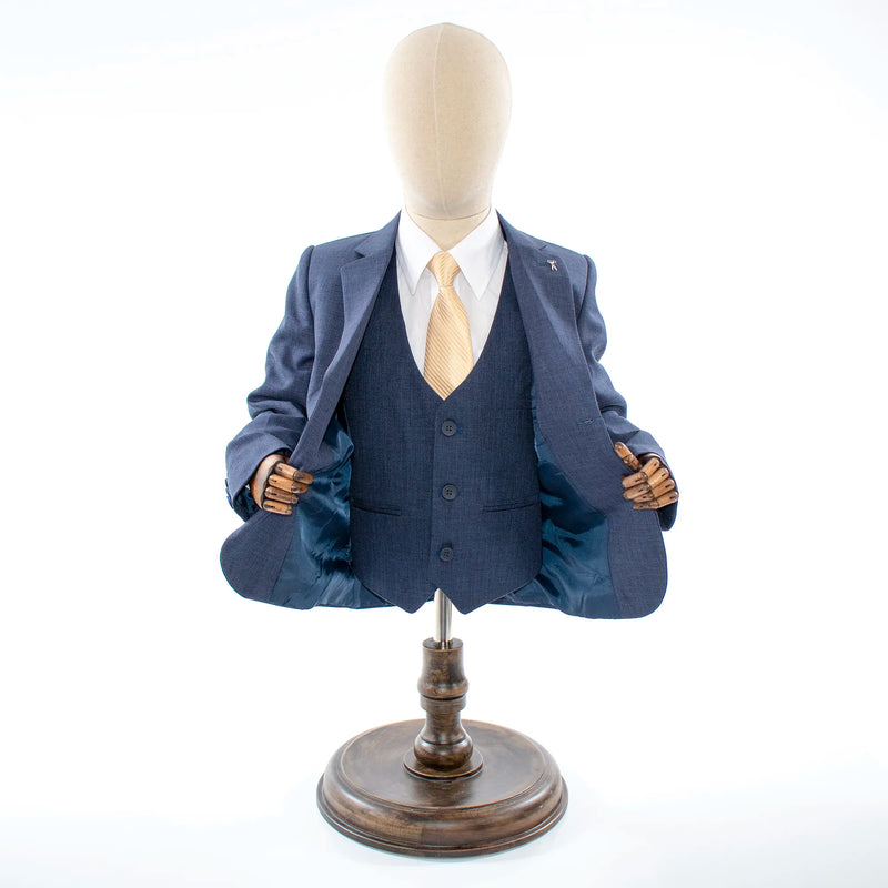 Kids' Navy Blue Twill 3-Piece Suit 