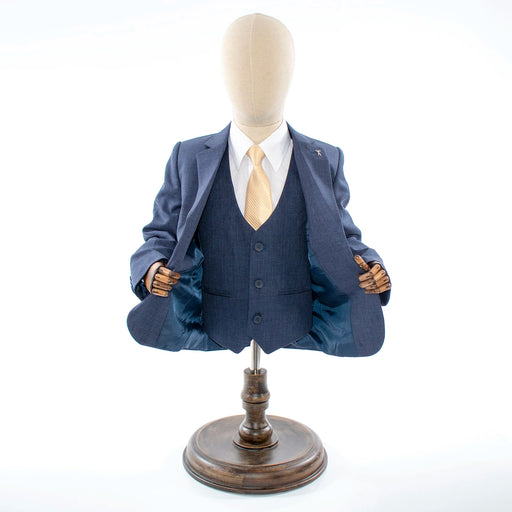 Kids' Navy Blue Twill 3-Piece Suit 