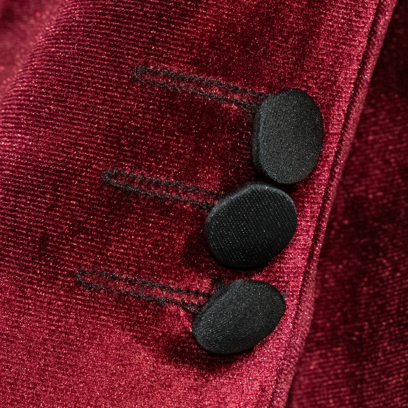 Kid's Burgundy Velvet 3-Piece Tuxedo