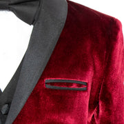 Kid's Burgundy Velvet 3-Piece Tuxedo