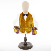 Kids' White And Gold Velvet 3-Piece Tuxedo
