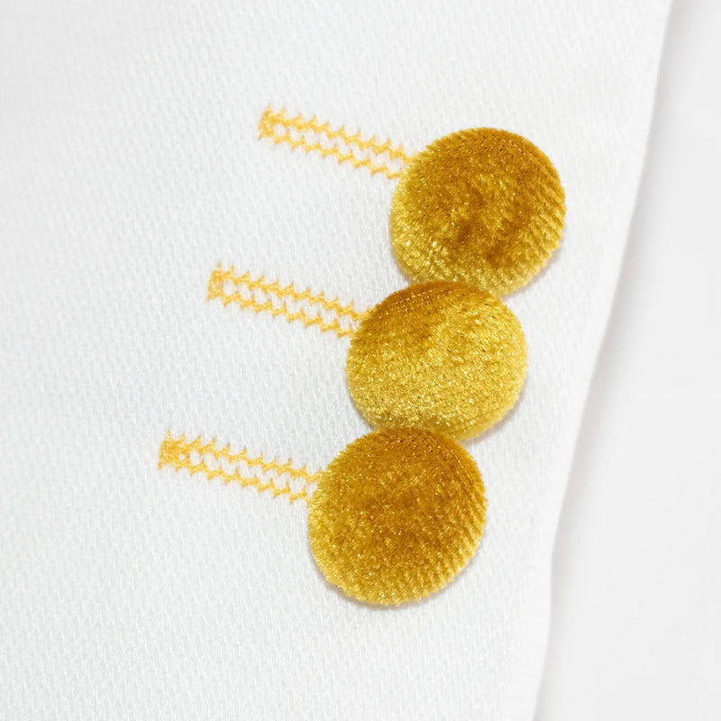 Kids' White And Gold Velvet 3-Piece Tuxedo