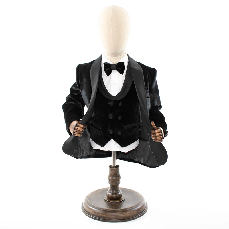Kids' Black Velvet 3-Piece Tuxedo