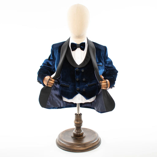 Kids' Blue Velvet 3-Piece Tuxedo