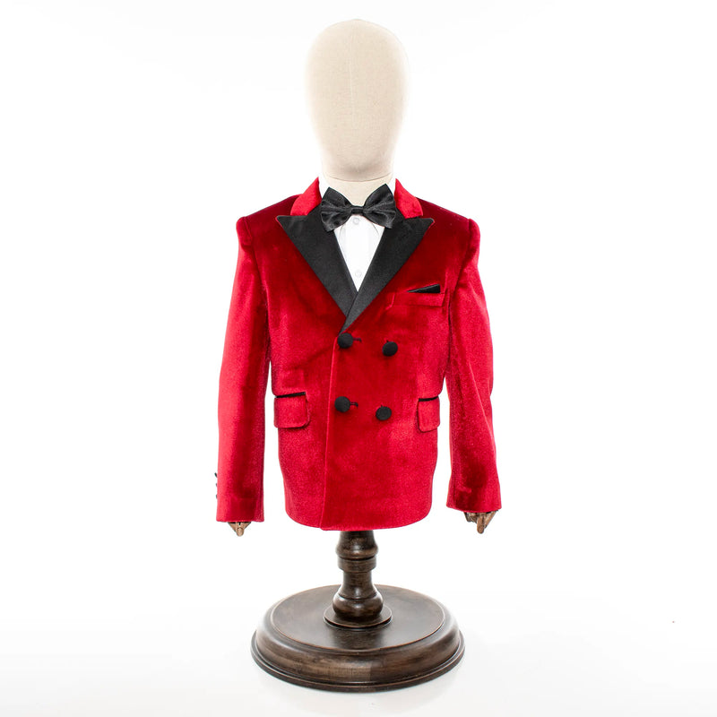 Red Velvet Double-Breasted 3-Piece Kids' Tuxedo