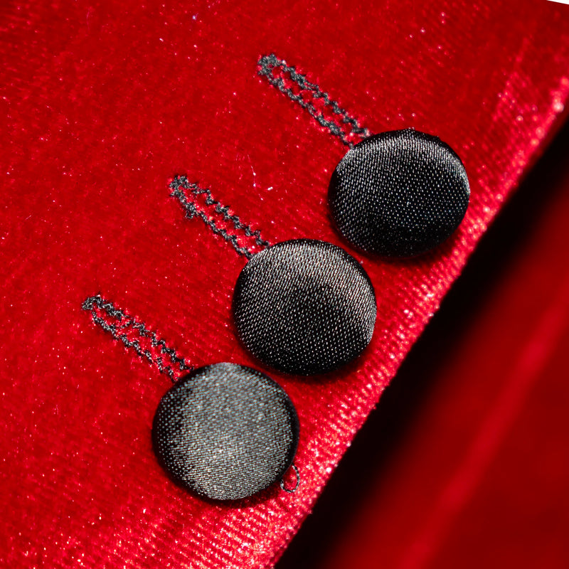 Red Velvet Double-Breasted 3-Piece Kids' Tuxedo