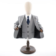 Kids' Gray Twill 3-Piece Suit 