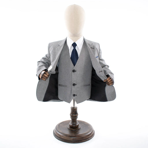 Kids' Gray Twill 3-Piece Suit 