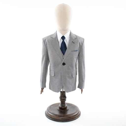 Kids' Gray Twill 3-Piece Suit 