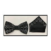 Men's Rhinestone Bow-Tie And Handkerchief Set