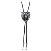 Steer Skull and Feathers Bolo Tie