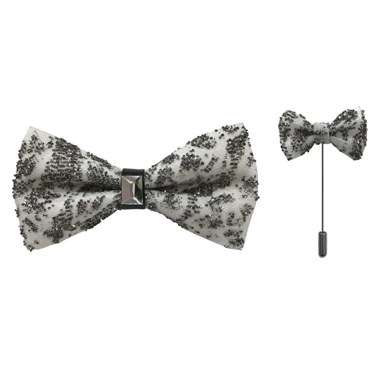 Patterned Rhinestone and Jewel Designer Bow Tie
