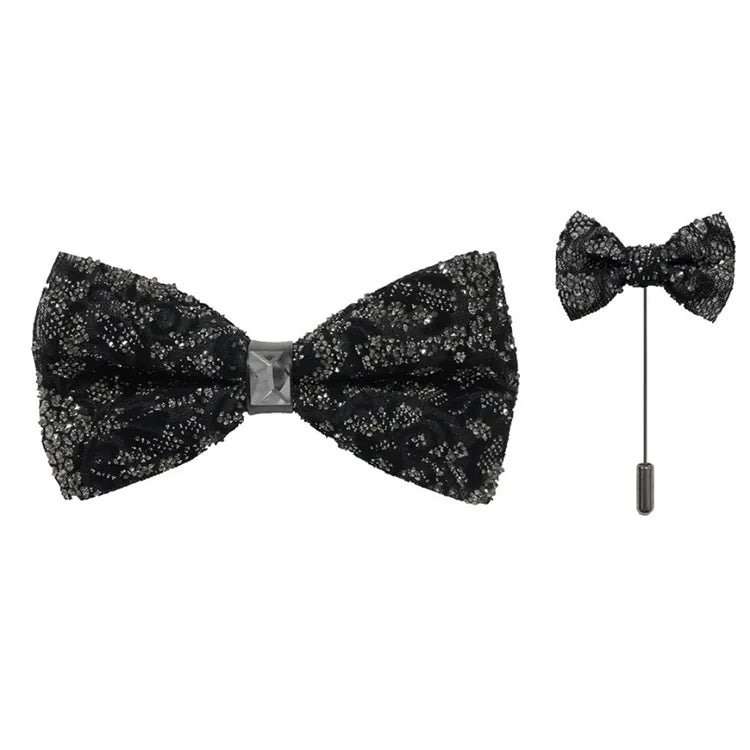 Patterned Rhinestone and Jewel Designer Bow Tie