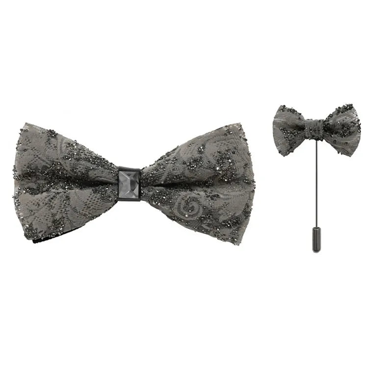Patterned Rhinestone and Jewel Designer Bow Tie
