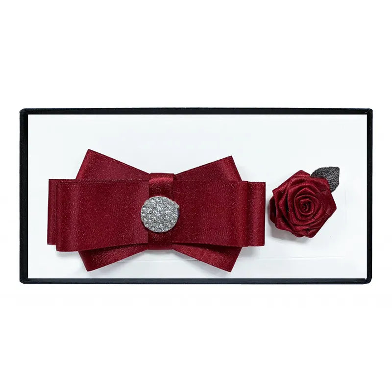 Brooch Bow Tie with Lapel Pin