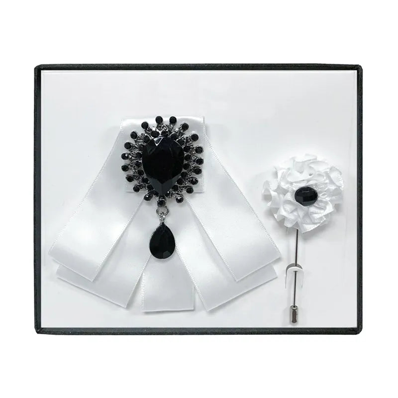 Large Brooch Bow Tie with Lapel Pin