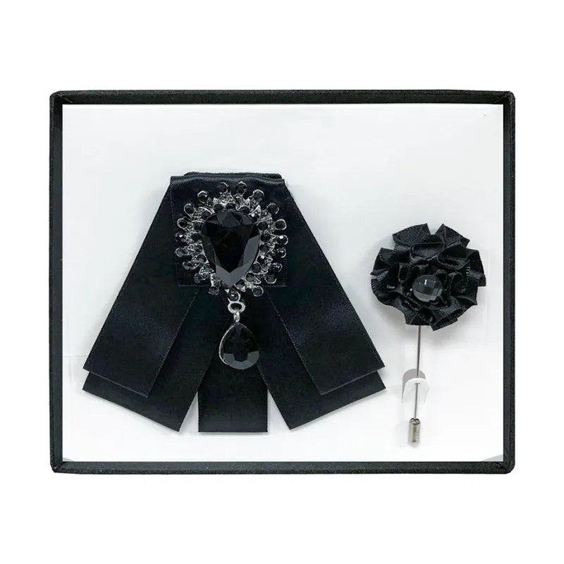 Large Brooch Bow Tie with Lapel Pin