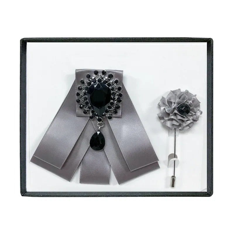 Large Brooch Bow Tie with Lapel Pin