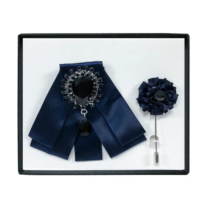 Large Brooch Bow Tie with Lapel Pin
