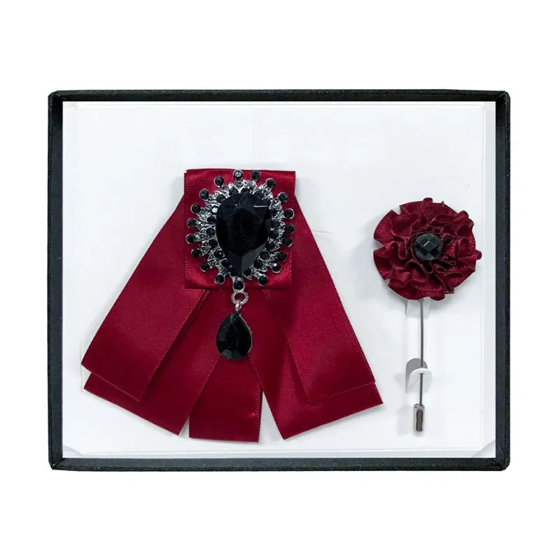 Large Brooch Bow Tie with Lapel Pin