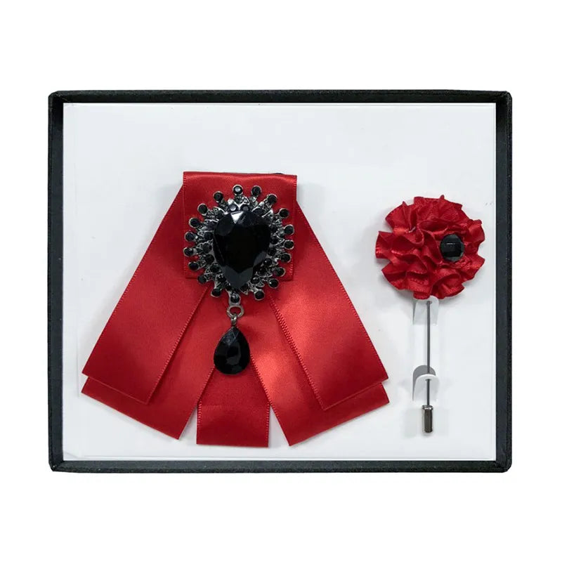 Large Brooch Bow Tie with Lapel Pin