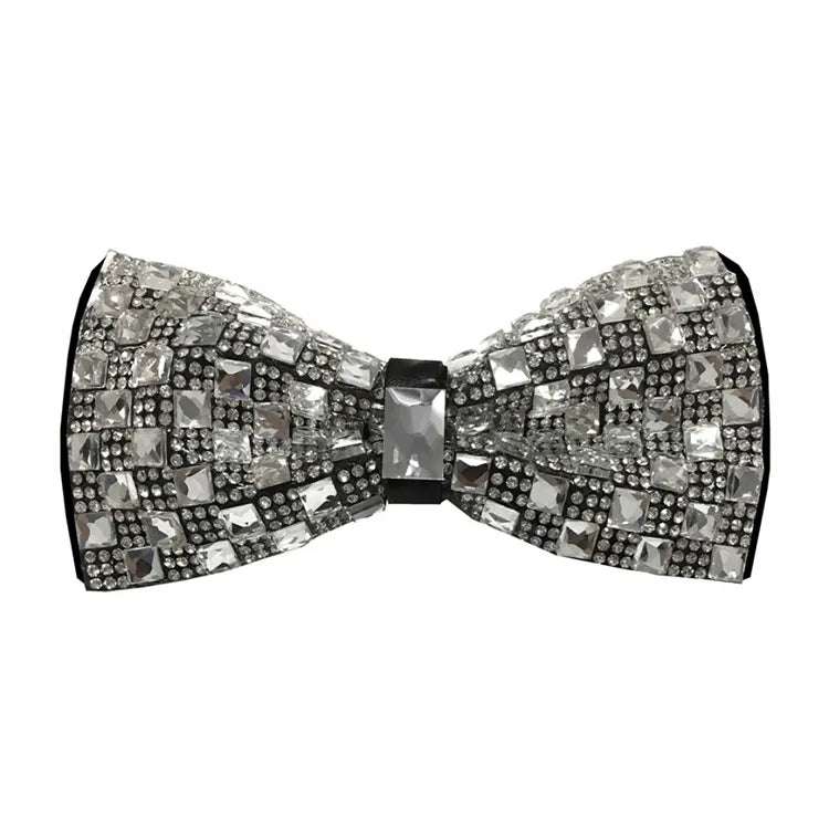 Jeweled Plaid Bow Tie