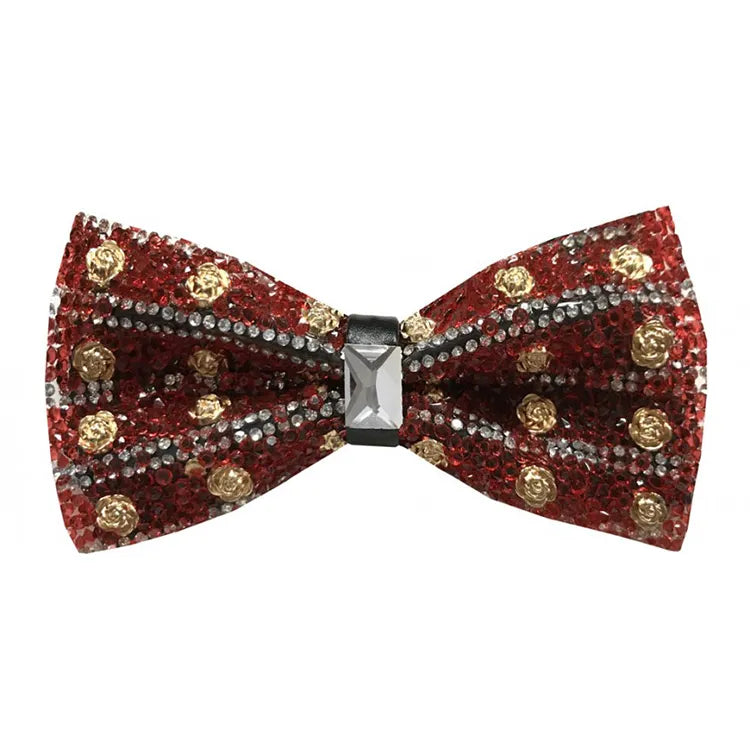 Roses and Rhinestones Bow Tie