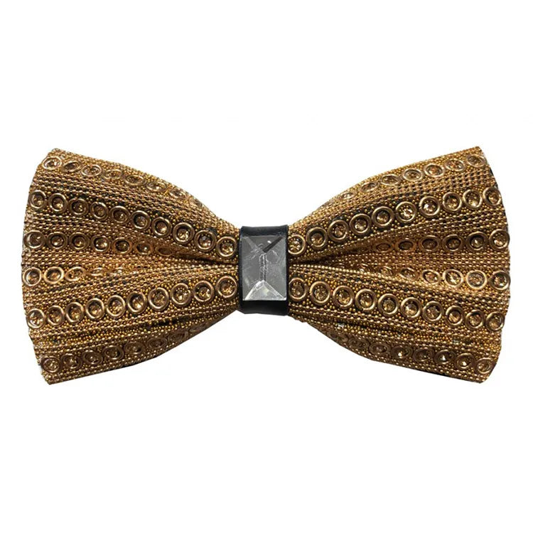 Metallic Jeweled Bow Tie