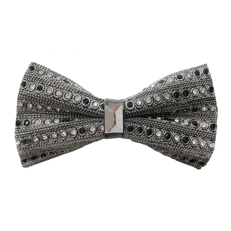 Metallic Jeweled Bow Tie