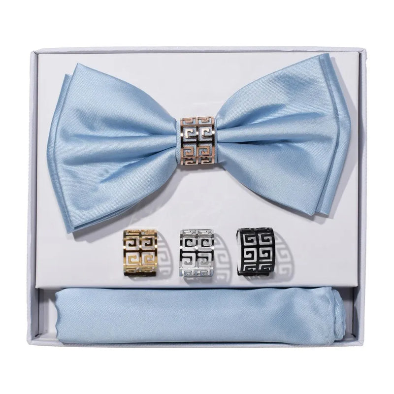 Stunning Ring Bow Tie with Matching Hanky