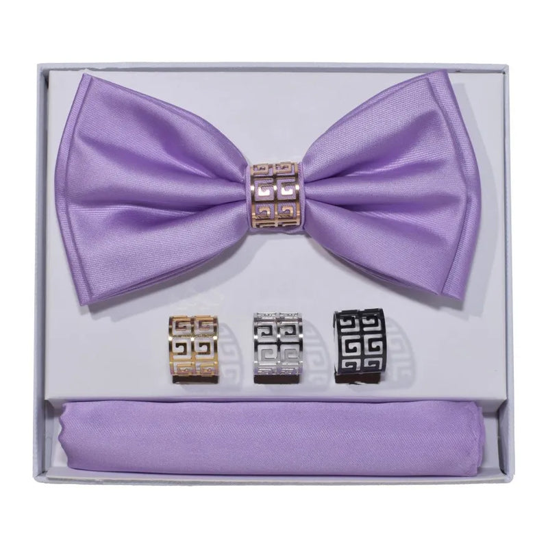 Stunning Ring Bow Tie with Matching Hanky