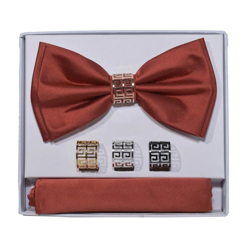 Stunning Ring Bow Tie with Matching Hanky