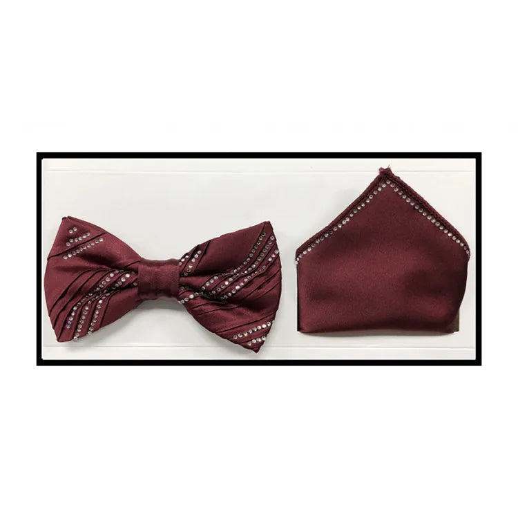 Rhinestone Studded Bow Tie and Hanky