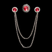 Silver Collar Chain with Button Cover