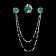 Silver Collar Chain with Button Cover