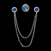 Silver Collar Chain with Button Cover