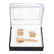 Men's Textured Bar Cufflink Tie-Bar Set
